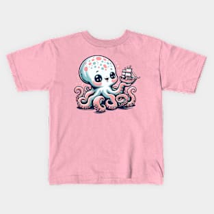 Li'l Legends™: Kraken Plays with a Toy Boat Kids T-Shirt